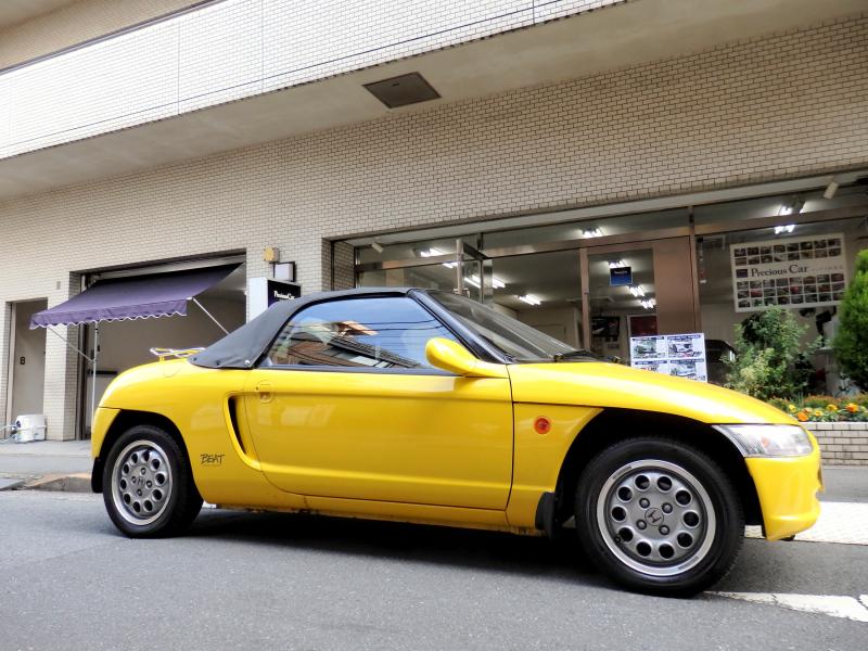 ホンダ ビート 660 ｶｰﾆﾊﾞﾙｲｴﾛｰ 5MT 純正ﾌﾙﾉｰﾏﾙ ﾀｲﾍﾞﾙ交換 屋内